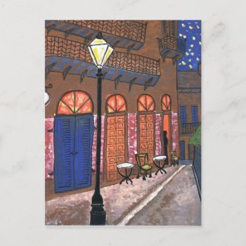 New Orleans Night Cafe Postcard by figstreetstudio at Zazzle
