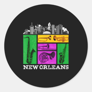 New Orleans, Nola And The Big Easy Men, Women And Classic Round Sticker