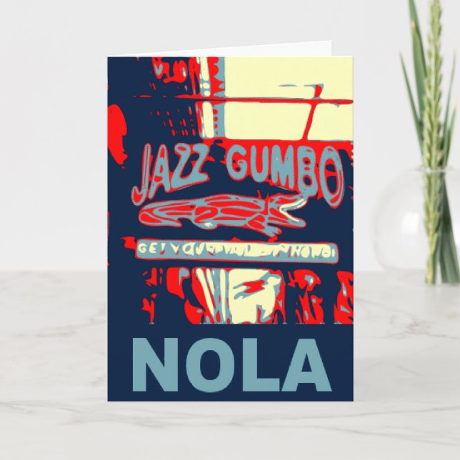 New Orleans Nola Jazz Gumbo Card (Front)