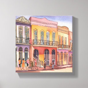 New Orleans NOLA Louisiana Beautiful Watercolor Canvas Print