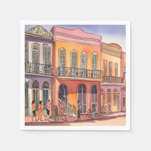 New Orleans NOLA Louisiana Beautiful Watercolor Napkins