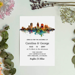 New Orleans Nola Louisiana - Watercolor Invitation
