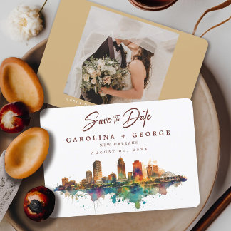 New Orleans Nola Louisiana Watercolor Photo Invitation