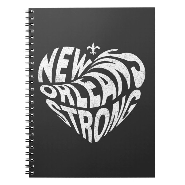 New Orleans Nola Strong Heart  Notebook (Front)