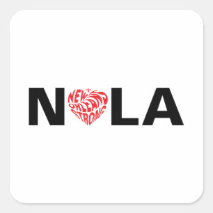 New Orleans Nola Strong Heart  Square Sticker