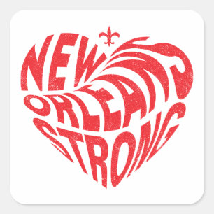 New Orleans Nola Strong Heart  Square Sticker