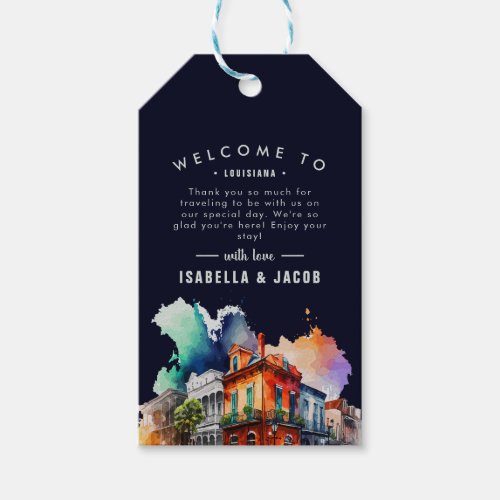 New Orleans Nola Watercolor Wedding Welcome Gift Tags
