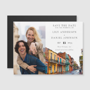 New Orleans Photo Wedding Save The Date Magnetic Invitation