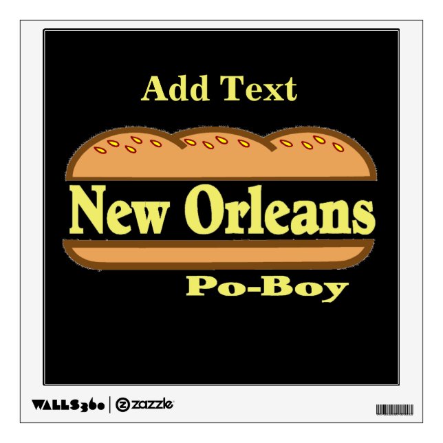 New Orleans Po Boy Sandwich Print Wall Decal (Front)