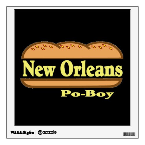 New Orleans Po Boy Sandwich Print Wall Sticker