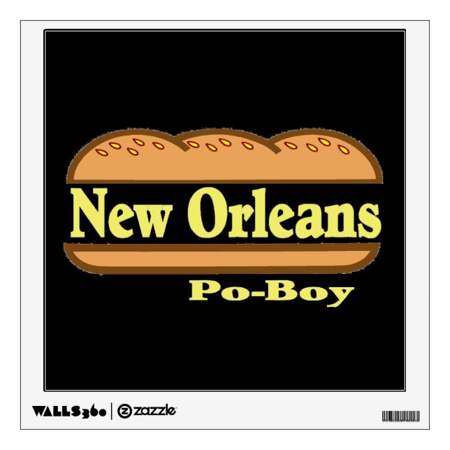 New Orleans Po Boy Sandwich Print Wall Sticker (Front)