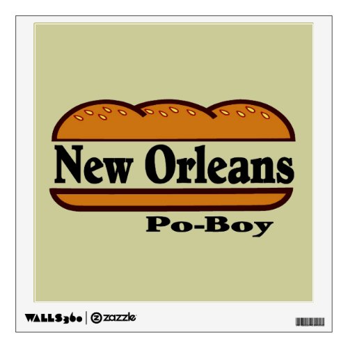 New Orleans Po Boy Sandwich Print Wall Sticker