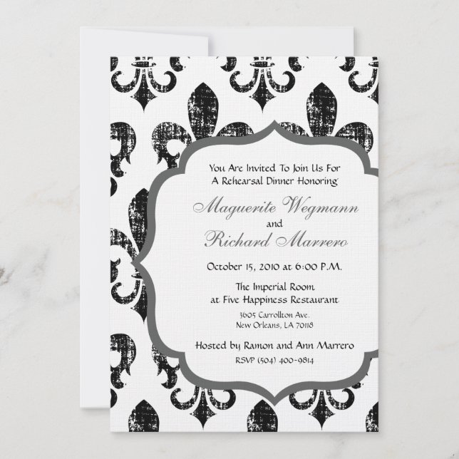 New Orleans Rehearsal Dinner Invitation (Front)
