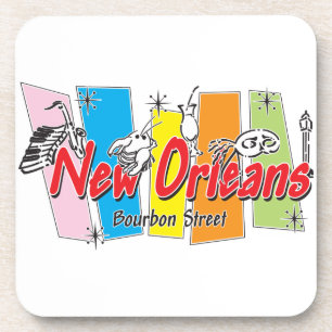 New Orleans Retro Look Beverage Coaster