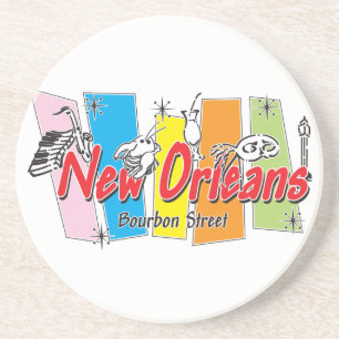 New Orleans Retro Look Drink Coaster