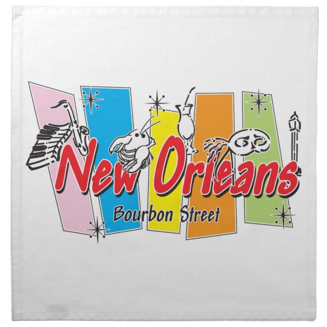 New Orleans Retro Look Napkin (Front)
