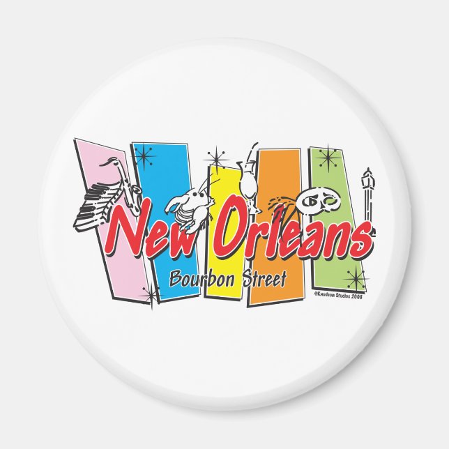 New-Orleans-Retro Magnet (Front)