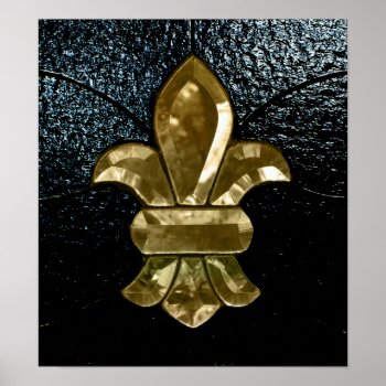 New Orleans Saints Logo Fleur De Lis Poster by Lorriscustomart at Zazzle