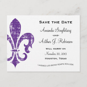 New Orleans Save the Date Purple