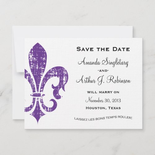 New Orleans  Save the Date  Purple