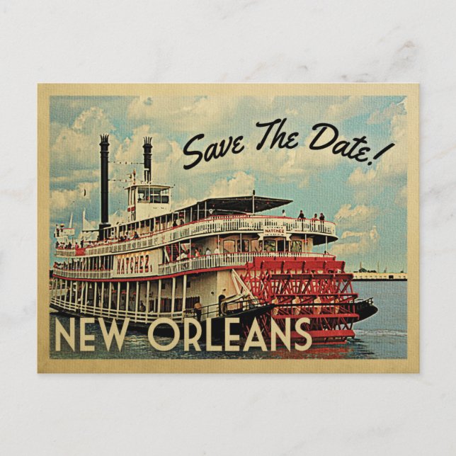 New Orleans Save The Date Vintage Postcards (Front)