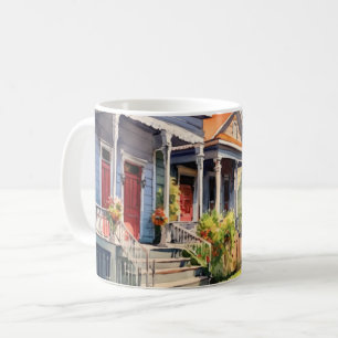 New Orleans Shotgun Homes Art Coffee Mug