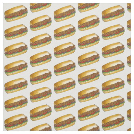 New Orleans Shrimp Po Boy Poboy Sandwich Fabric