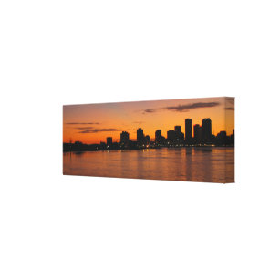 New Orleans Skyline Art Wall Décor Zazzle New Orleans Skyline At Sunset Stretch Canvas Print