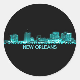 New Orleans Skyline Classic Round Sticker