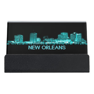 New Orleans Skyline Desk Business Card Holder