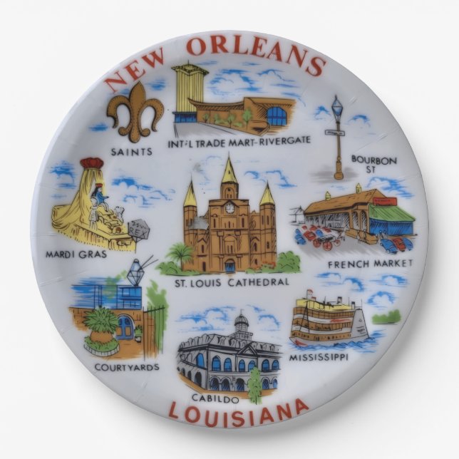 New Orleans Souvenir Paper Plates (Front)