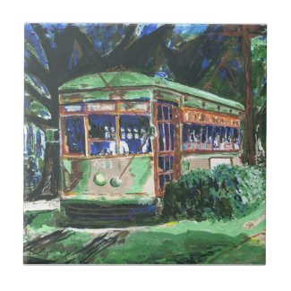 New Orleans St Charles Ave Streetcar Tile
