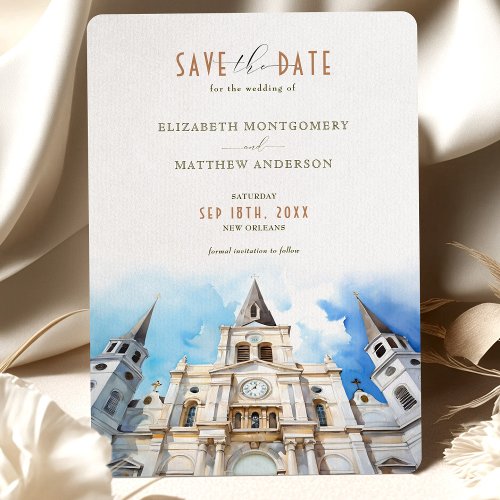 New Orleans St Louis Cathedral Save the Date Invitation