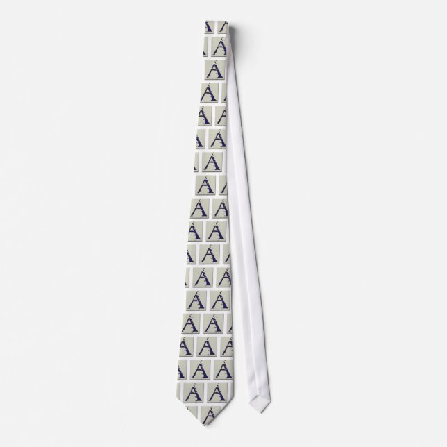 New Orleans Street Blue Letter Tile "A" Tie (Front)