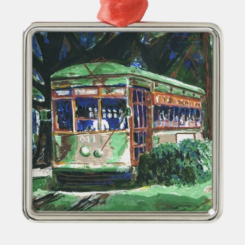 New Orleans Street Car Metal Ornament