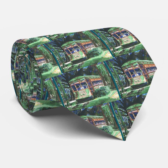 New Orleans Street Car Neck Tie (Rolled)