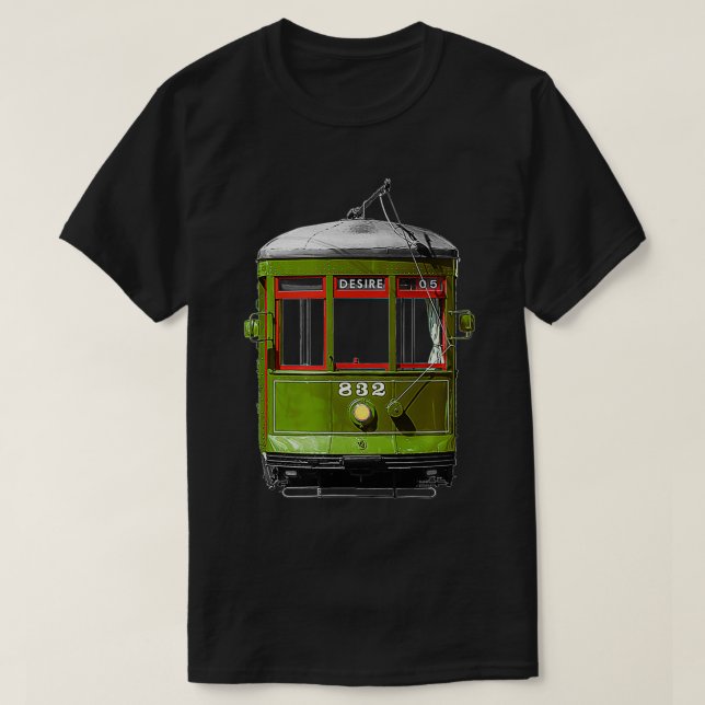 New Orleans Street Car  T-Shirt (Design Front)