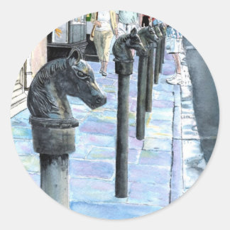 New Orleans Street Round Stickers