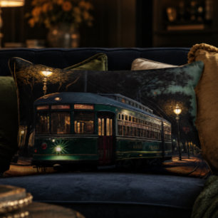 New Orleans Streetcar Accent Pillow