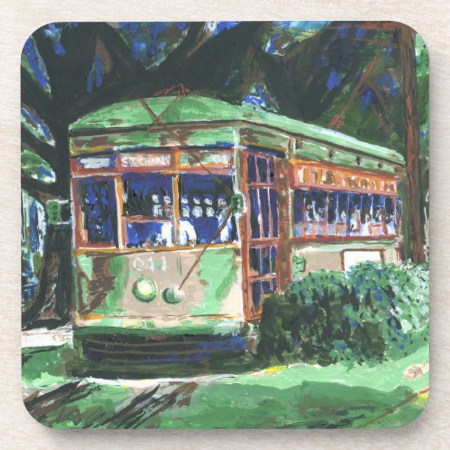 New Orleans Streetcar Beverage Coaster (Front)
