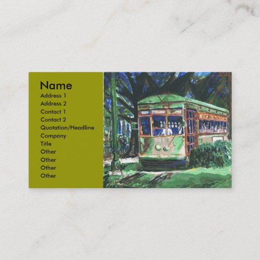 Customizable New Orleans Streetcar, Business Card Templates