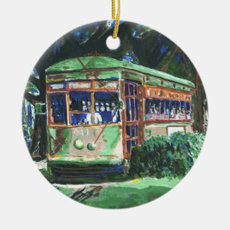 New Orleans Streetcar Ceramic Ornament