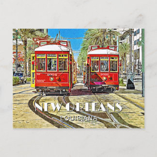 New Orleans Streetcars Postcard