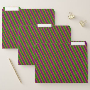 New Orleans Stripe Glitter File Folder