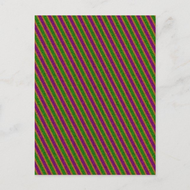 New Orleans Stripe Glitter Postcard (Front)