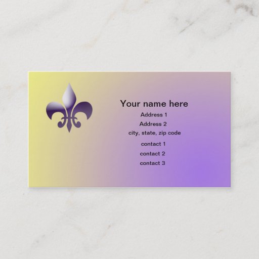Customizable New Orleans Style Fleur de Lys Business Card Template