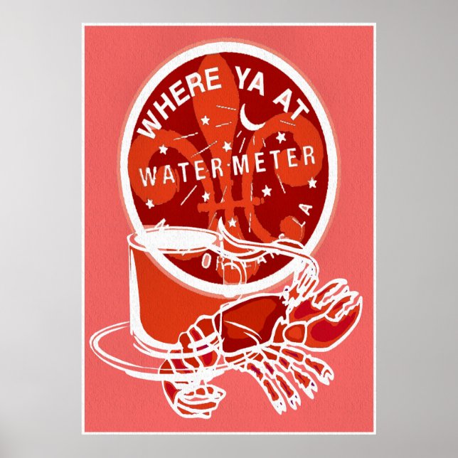 New Orleans Symbols French Quarter Meter Cover Poster (Front)