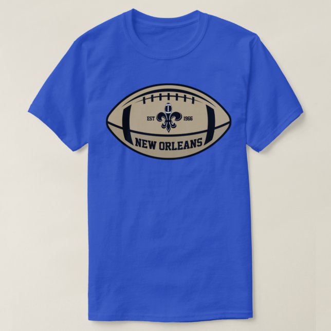 New Orleans Team Colors Football T-Shirt (Design Front)