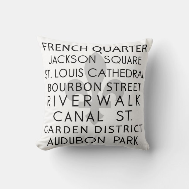 New Orleans Throw Pillow (Front)