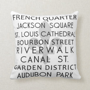 New Orleans Pillows Decorative Throw Zazzle New Orleans Throw Pillow